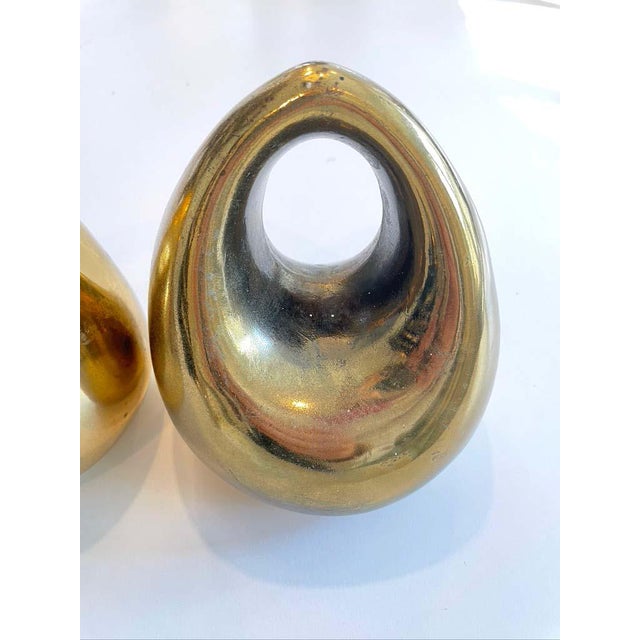 Ben Seibel Brass Bookends by Ben Seibel for Jenfred Ware - a Pair For Sale - Image 4 of 8