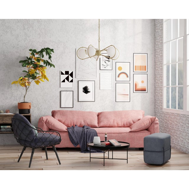 Metal Gio 5-Light Modern Brass Statement Chandelier For Sale - Image 7 of 8