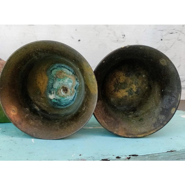 Mid 20th Century Vintage Brass Wine Goblets Set 4 For Sale - Image 5 of 12