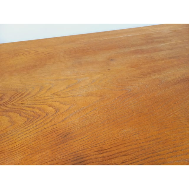 Large Vintage Brutalist Table in Oak, 1960s For Sale - Image 17 of 18