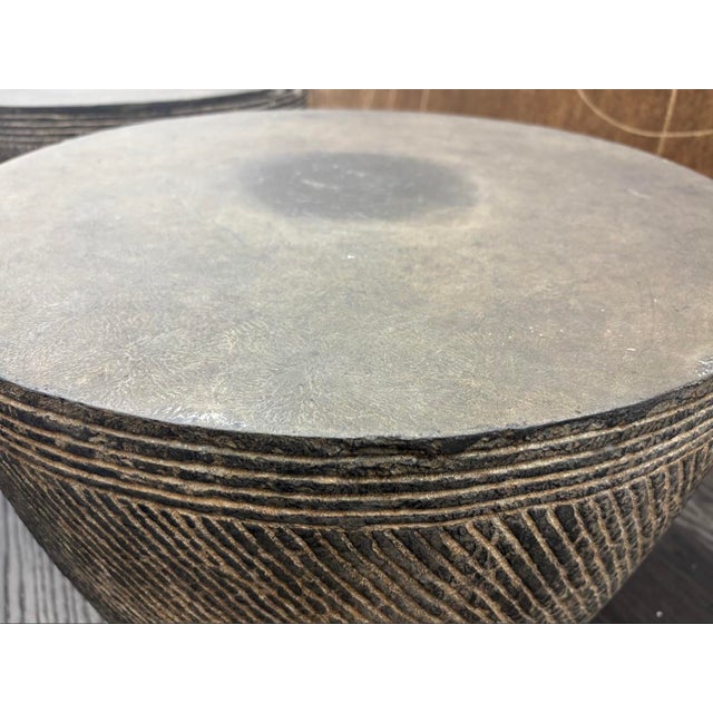 Rh Restoration Hardware Vetro Round Side Table – 21" Diam., Set of 2 For Sale - Image 17 of 18