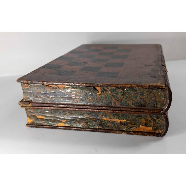 20th Century Faux Leather Book Game Box for Chess, Checkers or Backgammon For Sale - Image 9 of 13
