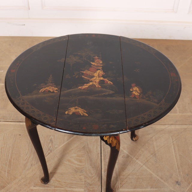 Small Chinoiserie Dropleaf Lamp Table, 1920s For Sale - Image 4 of 8