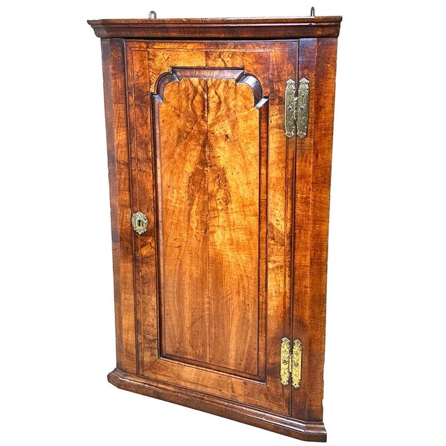 Wood Early 18th Century Walnut Corner Cupboard, 1710 For Sale - Image 7 of 9