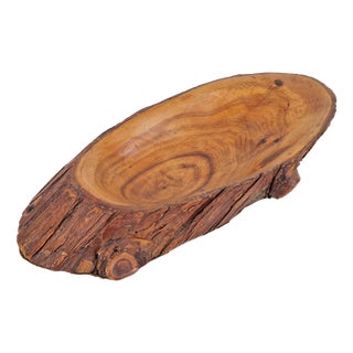 Vintage Brutalist Pine Tree Trunk Bowl, 1960s For Sale