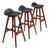 OD61 Bar Stools in Santos Rosewood by Erik Buck for Oddense, Denmark, 1965, Set of 3 For Sale