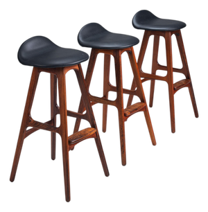 OD61 Bar Stools in Santos Rosewood by Erik Buck for Oddense, Denmark, 1965, Set of 3