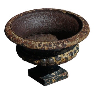 Antique French Cast Iron Garden Planter, 1920s For Sale