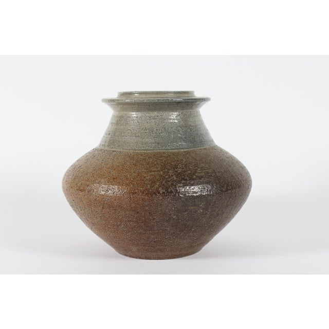 Large Danish Wide Vase with Greyish-Brown Glaze by Nils Kähler for Hak Kähler, 1970s For Sale - Image 4 of 9