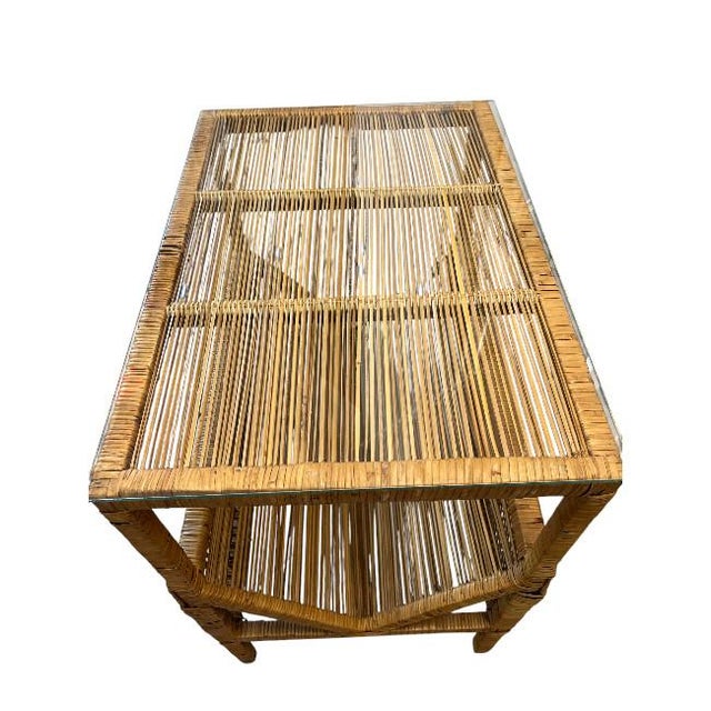 Wood Natural Reed Magazine Table For Sale - Image 7 of 7