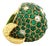1990s Bold 18k Yellow Gold Tsavorite & Diamond Pavé Dome Ring, Size 6 For Sale