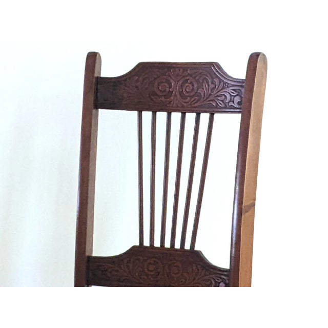 Farmhouse Pressed Back Cane Seat Chair For Sale - Image 9 of 10