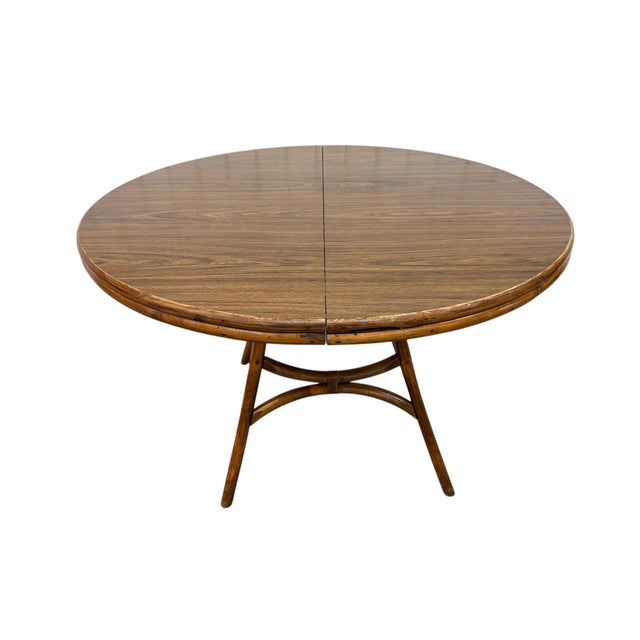 1970s Vintage Bamboo & Rattan 5-Piece Dinette Set For Sale - Image 5 of 10