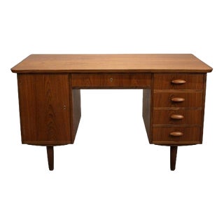 Mid-Century Modern Danish Teak Desk with Top For Sale