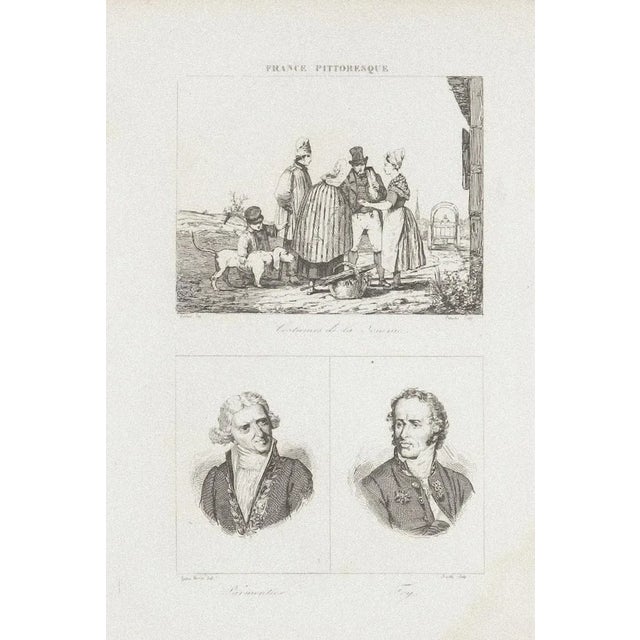 Costume and Portrait is an original lithograph realized by an anonymous engraver of the 19th Century. Printed in series of...