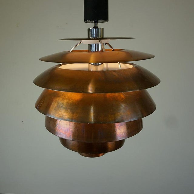 Stilnovo Mid-Century Modern Italian Copper and Metal Pendant Light from Stilnovo, 1960s For Sale - Image 4 of 11