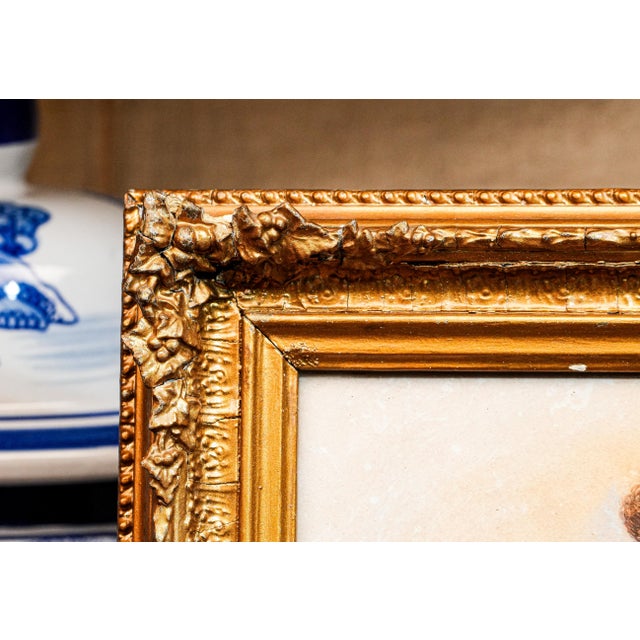 Amazing Antique English School Portrait Gouache Watercolor Painting of Aristocratic Man With Dog Framed Wall Decor For Sale - Image 12 of 15