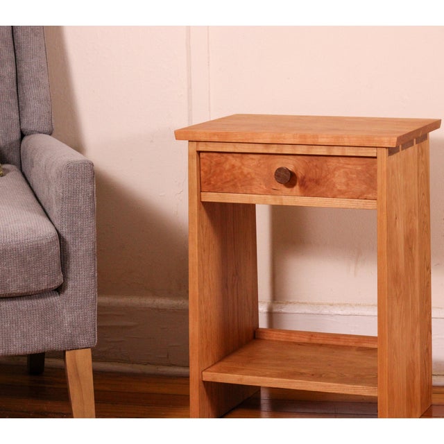 Wood Handmade Mid-Century Modern Cherry Nightstand/End Table For Sale - Image 7 of 9