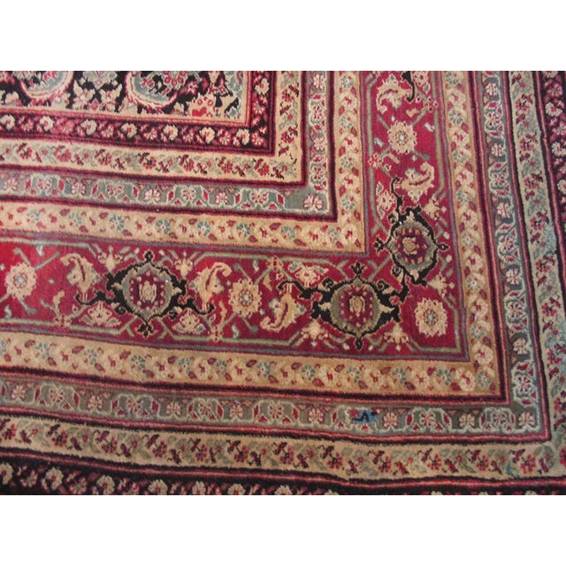 1890s Brown Herati Antique N. Indian Agra Rug 11'10" X 15' Handknotted Wool Carpet For Sale In New York - Image 6 of 8