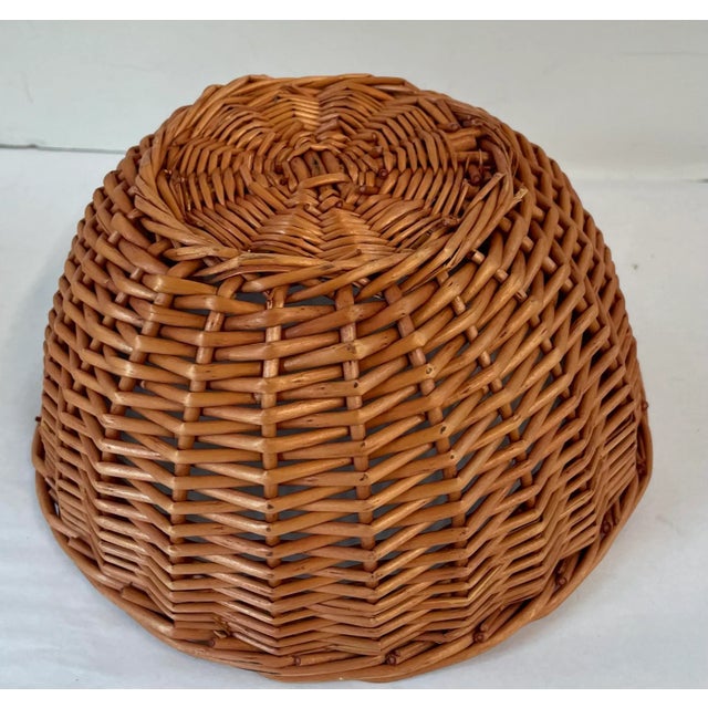 Vintage Round Wicker Basket For Sale - Image 4 of 6