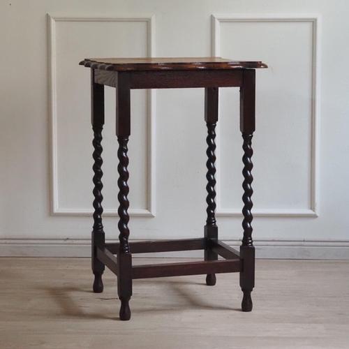 Brown Baroque Style Side Table with Turned Spiral Legs, 1900s For Sale - Image 8 of 8