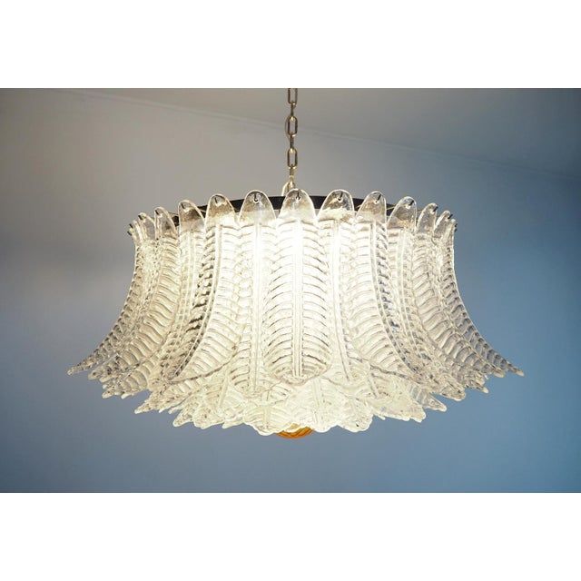 Large Murano Glass Chandelier with 100 Clear Felci Glasses, 1990s For Sale - Image 9 of 18