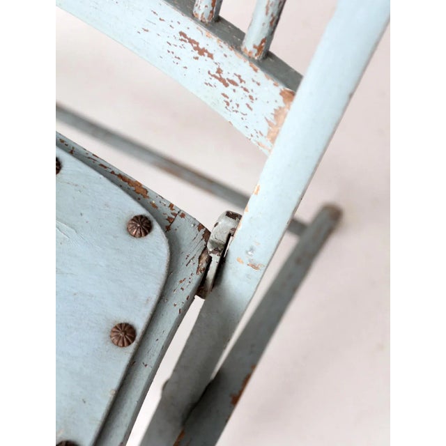 Antique Painted Wood Folding Chair For Sale - Image 9 of 12