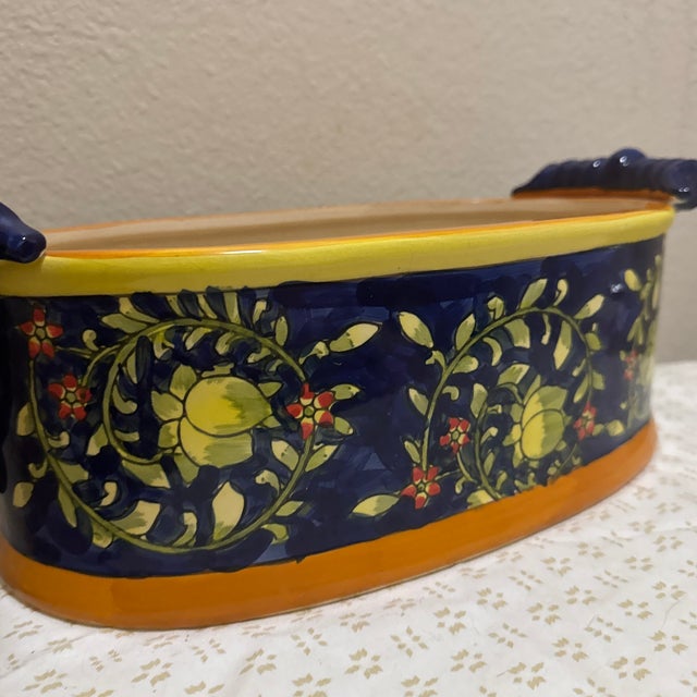 Mediterranean 1980s Italian Ceramic Centerpiece Bowl For Sale - Image 3 of 8