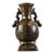 Bronze Vase With Gold Inlay, Twin Dragon Head Handles & Archaic Script, Chinoiserie Tabletop Bronze Vessel For Sale