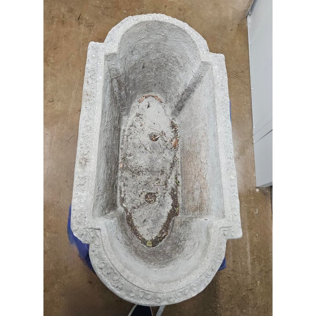 French Neoclassical Style: Pair of Cast Stone Garden Planters For Sale - Image 12 of 13