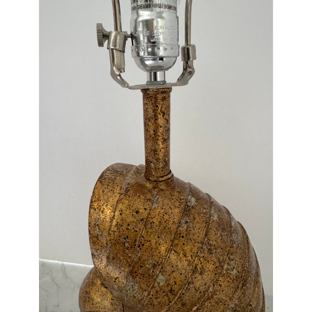 Plastic Gilt Seashell Form Table Lamp For Sale - Image 7 of 10
