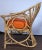 Wood Mid Century Circle Sided Rattan Arm Chairs - a Pair For Sale - Image 7 of 11