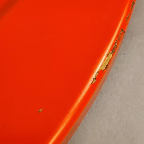 Round Octagonal Mirror in Orange Wood, 1970s For Sale - Image 3 of 4