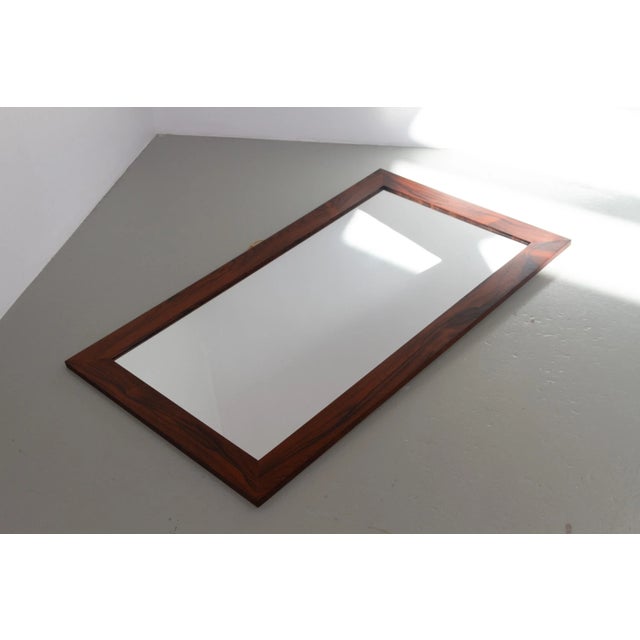 Wood Large Mid-Century Modern Rosewood Mirror, Denmark, 1970s For Sale - Image 7 of 18