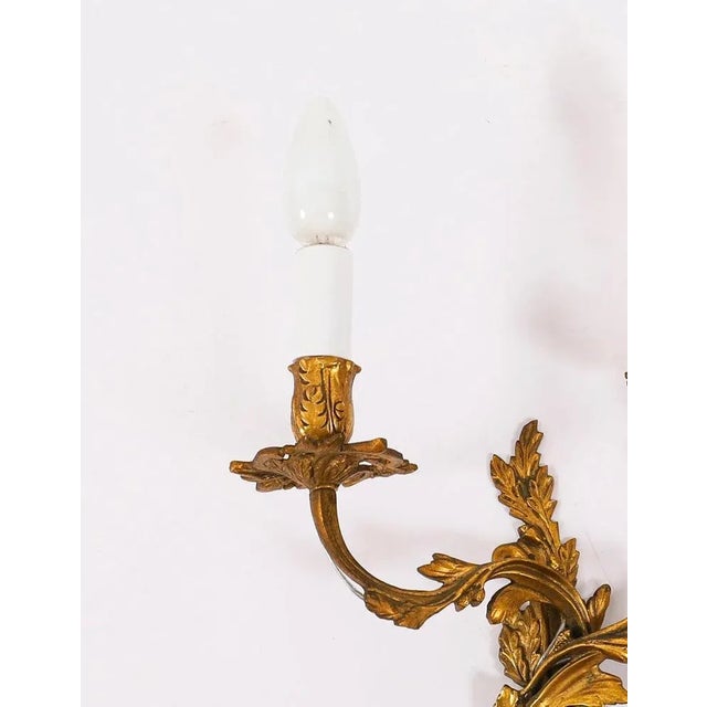 Antique 19th Century Rococo French Ormolu Wall Lights, Set of 4 For Sale - Image 6 of 13