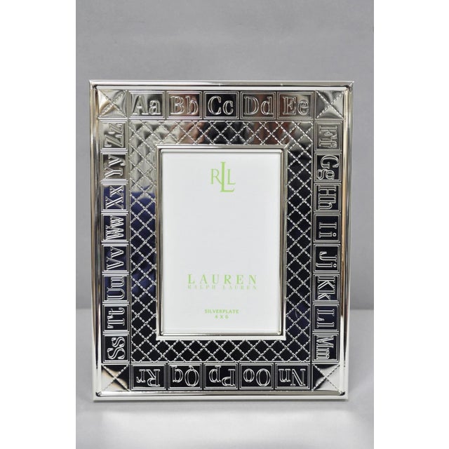 Late 20th Century Ralph Lauren Silver Plated 4x6 Picture Frame MacKenzie Quilt Alphabet Motif Nib For Sale - Image 14 of 18