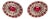 Late 19th Century 14K Pink Gold Rose Cut Diamond Ruby Earrings, Pair For Sale
