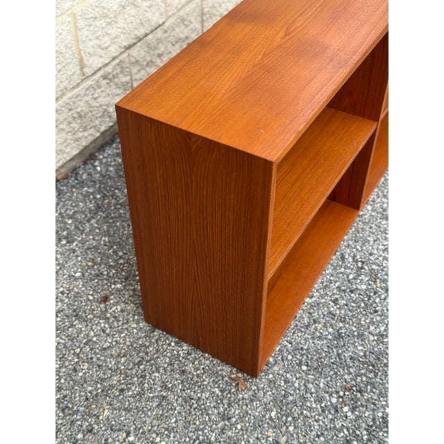 Brown Mid-Century Danish Modern Teak Low Bookcase, Made in Denmark For Sale - Image 8 of 12