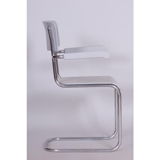 Bauhaus Lacquered Wood Writing Desk & Chair attributed to Hynek Gottwald, 1930s, Set of 2 For Sale - Image 10 of 18