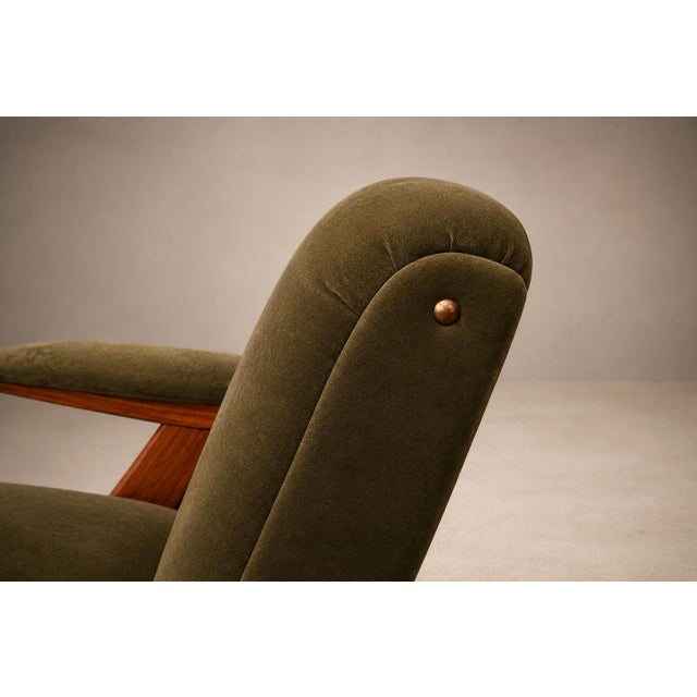 José Zanine Caldas “Z” Armchair in Pau Marfim and Olive Mohair, Brazil, 1950s For Sale - Image 9 of 16