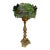 Beautiful 1970s Hollywood Regency Hand Blown Murano Glass Textured Translucent Blue, Green and Yellow Flowers Lampshade With Original Base For Sale