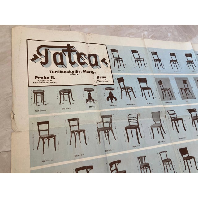 XXL Vintage Czechoslovakian Art Deco Tatra Furniture Poster, 1920s For Sale - Image 4 of 5