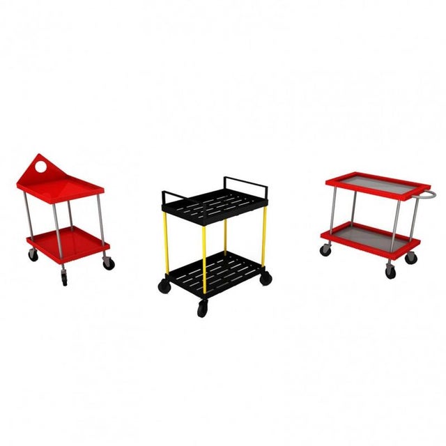 Festa Mobile Fernand Cart Table in Powder-Coated Aluminum by Altreforme For Sale - Image 9 of 10