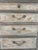 Drexel 1990s Authentic Drexel Chest of Drawers – French Country Style in Distressed Grey Patina With Script Motif For Sale - Image 4 of 15