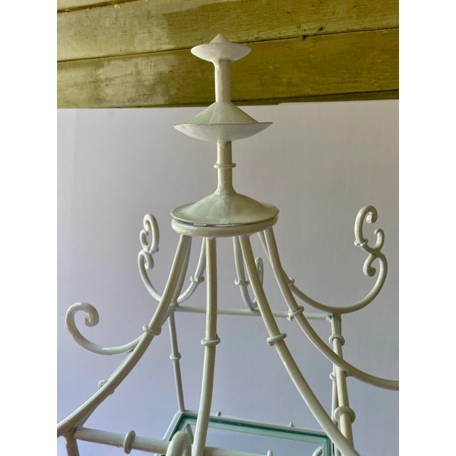 Italian Italian Scrolled Pagoda Top Wrought Iron Etagere For Sale - Image 3 of 12