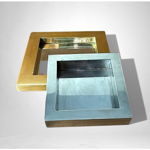 Romeo Rega Style Italian Steel and Brass Ashtray For Sale - Image 10 of 17