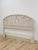 Hollywood Regency Vintage White Wicker Arched Queen Headboard Coastal Boho Hollywood Regency For Sale - Image 3 of 12