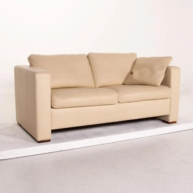 Animal Skin Beige Leather 2-Seater Sofa from Machalke For Sale - Image 7 of 12