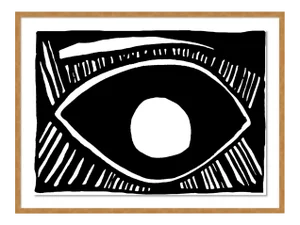 Eyeball by Kate Roebuck in Gold Framed Paper, Medium Art Print