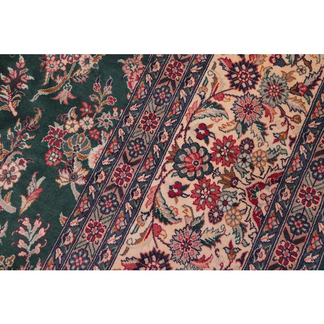 1990s Rich 1990's Pak-Persian Green/Green Wool Rug - 9'0'' X 13'0'' For Sale - Image 5 of 9